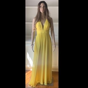 Yellow Backless Gown for a Special Occasion
